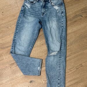 American Eagle Outfitters Blue Distressed Skinny Jeans